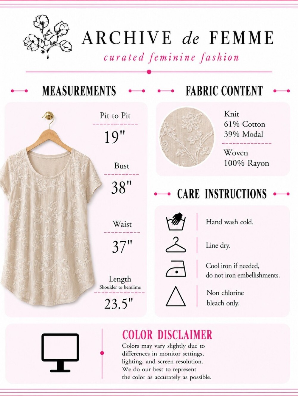 Chico's Embellished Embroidered Neutral Lined Beige Top Size 0 (US Small) - Picture 5 of 9